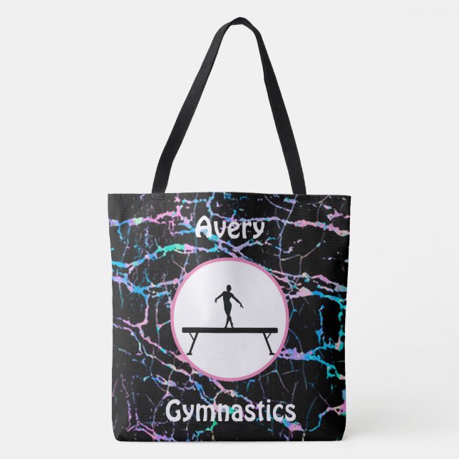 Bolso De Tela Chicas Gimnasia Holograma Equilibrio de viga Tote  (Anverso)