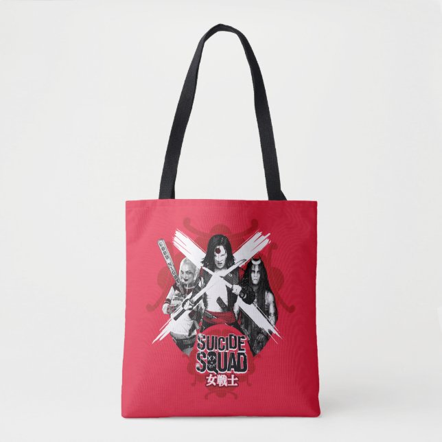 Bolso De Tela Chicas "guerrero femenino " del pelotón del (Anverso)