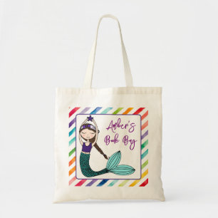 Bolso De Tela chicas libro de escuela personalizado Mermaid