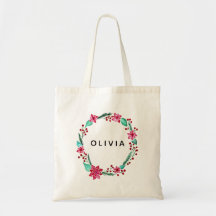 Chicas Navidades festivos flor Wreath & Name