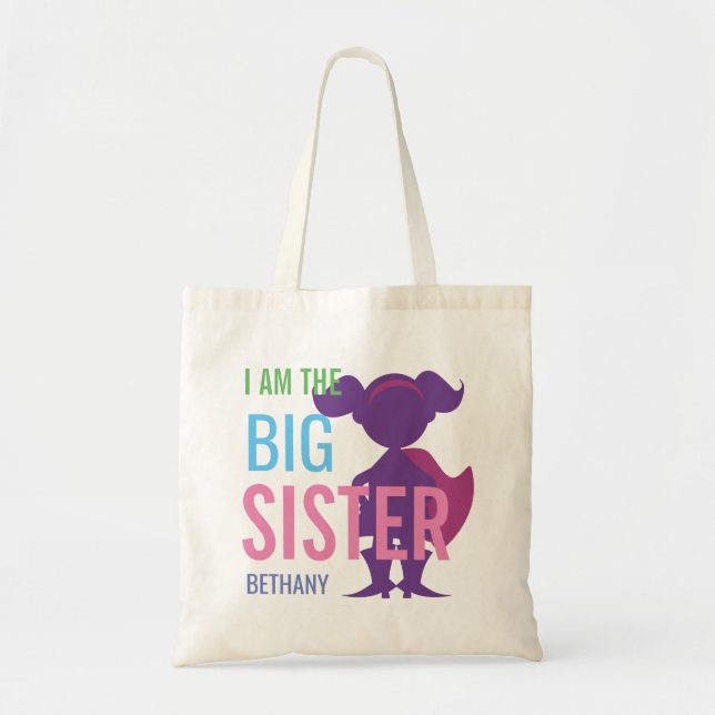Bolso De Tela Chicas personalizados de la silueta del super (Frente)