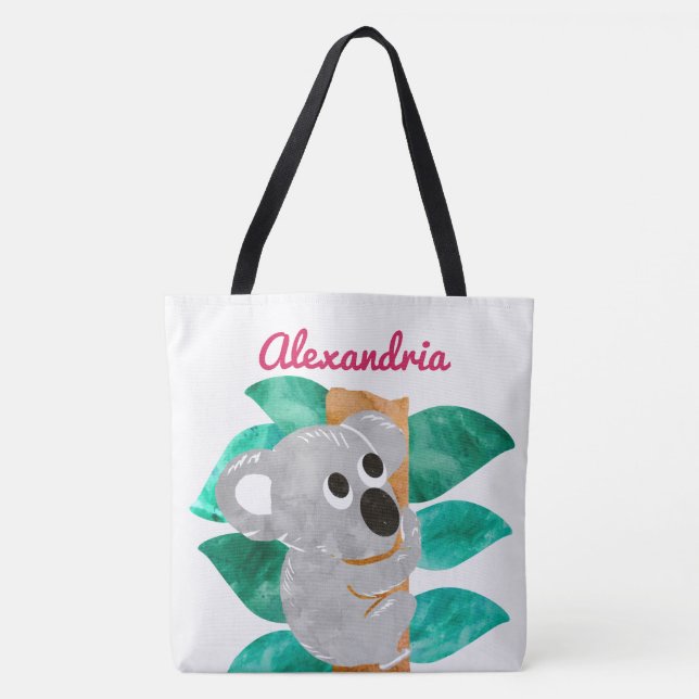 Bolso De Tela Chicas personalizados del animal del oso de koala (Anverso)