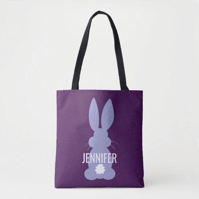 Bolso De Tela Chicas personalizados Pascua púrpuras de la (Anverso)
