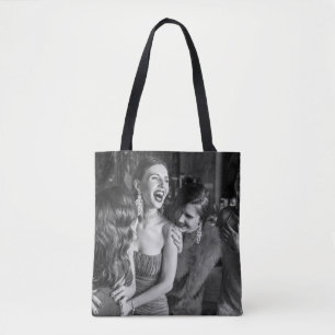 Bolso De Tela Chicas risibles: elegante foto en blanco y negro