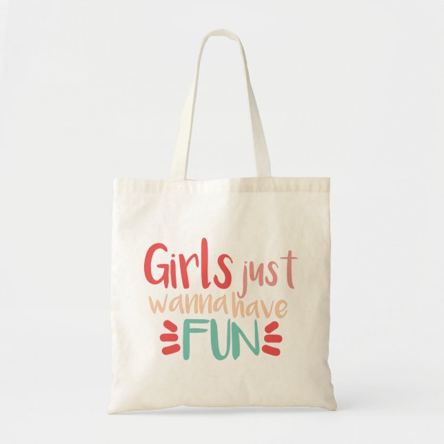 Bolso De Tela Chicas solo quieren pasarlo bien letras (Frente)