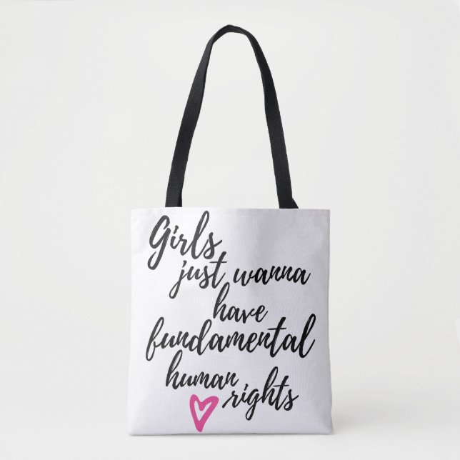 Bolso De Tela Chicas solo quieren tener derechos humanos fundame (Anverso)
