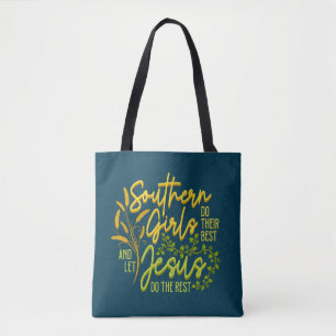 Bolso De Tela Chicas sureñas dejan que Jesús haga el resto (oscu