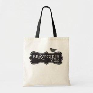 Bolso De Tela Chicas valientes negros y tote blanco