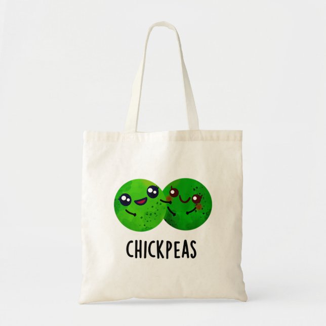 Bolso De Tela Chick Peas Funny Chica Pea Pun (Frente)
