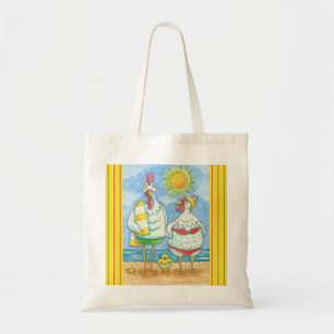 BOLSO DE TELA CHICKEN OF THE SEA, HEN EN BIKINI GROCERY TOTE BAG
