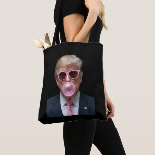 Bolso De Tela Chicle Trump Rosa Divertido Presidente de EE. UU.