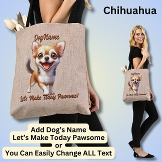 Bolso De Tela Chihuahua - Añadir nombre de perro, cambiar texto