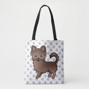 Bolso De Tela Chihuahua de dibujos animados de pelaje largo de c