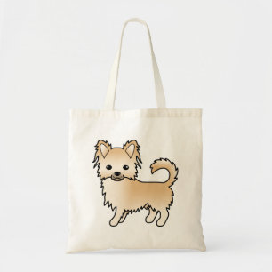 Bolso De Tela Chihuahua de pelaje largo cervato perro de dibujos
