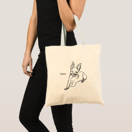Bolso De Tela Chihuahua elegante: Decoración de líneas de arte p