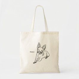 Bolso De Tela Chihuahua elegante: Decoración de líneas de arte p