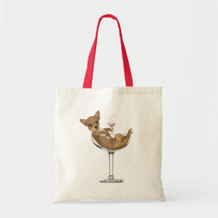 Bolso De Tela Chihuahua en vidrio de cóctel