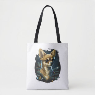 Bolso De Tela Chihuahua Feliz Navidad X-Mas Tree Cute