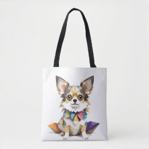 Bolso De Tela Chihuahua Mascota colorido animal divertido y ador