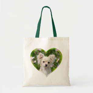 Bolso De Tela Chihuahua Mascota de cachorros de perro crema cutá