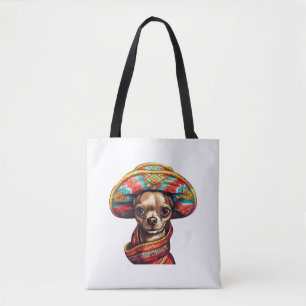 Bolso De Tela Chihuahua México Cinco de Mayo Perro gracioso
