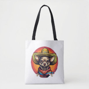 Bolso De Tela Chihuahua México Cinco de Mayo Perro gracioso