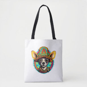 Bolso De Tela Chihuahua México Cinco de Mayo Perro gracioso