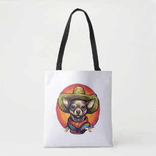 Bolso De Tela Chihuahua México Cinco de Mayo Perro gracioso