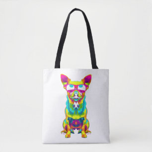 Bolso De Tela Chihuahua Perro gafas de sol arte pop