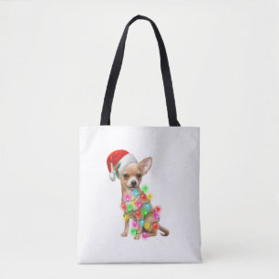 Bolso De Tela Chihuahua Perros Árboles Navidades Dulces Regalos