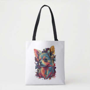 Bolso De Tela Chihuahua Resumen Pintura Color Cute Perro
