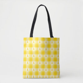 Bolso De Tela Childhood Cancer Awareness Plaid Gold Ribbon