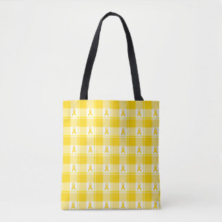 Bolso De Tela Childhood Cancer Awareness Plaid Gold Ribbon