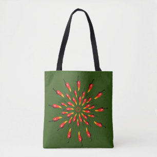 Bolso De Tela Chili Peppers Mandala Art