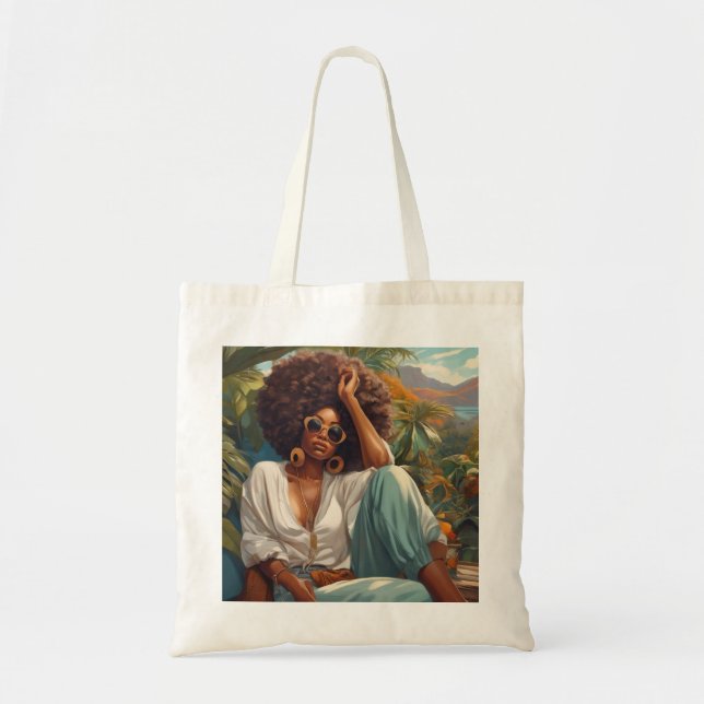 Bolso De Tela chill afro girl  (Frente)
