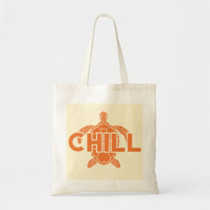 Bolso De Tela Chill Naranja Sea Turtle Summer Beach Cute vacacio