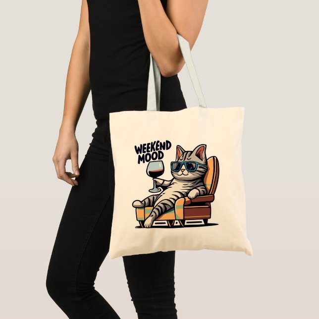 Bolso De Tela Chill para gatos de humor de fin de semana (Anverso (producto))