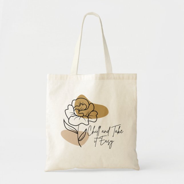 Bolso De Tela Chill y tómela con calma (Frente)