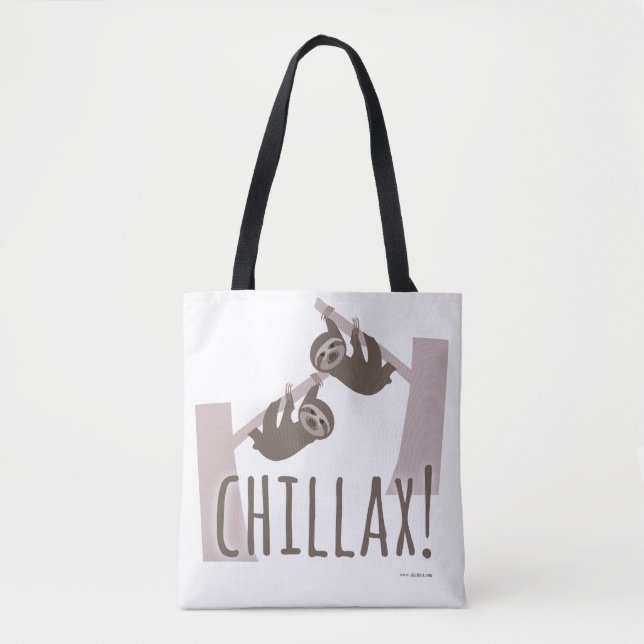 Bolso De Tela Chillax Relaxing Sloth (Anverso)