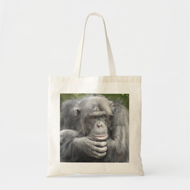 Bolso De Tela Chimpancé Contemplante (Frente)