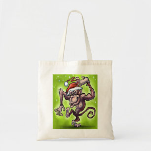 Bolso De Tela Chimpanzee Christmas