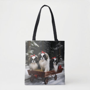 Bolso De Tela Chin Japonés Nieve Trineo Navidad Decoración
