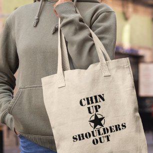 Bolso De Tela Chin Up Shoulouse Out Funny Inspirador Gift