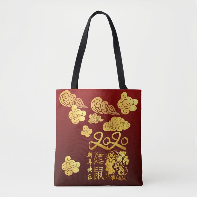 Bolso De Tela China New Year 2020 AOTB con una nube de papel (Anverso)