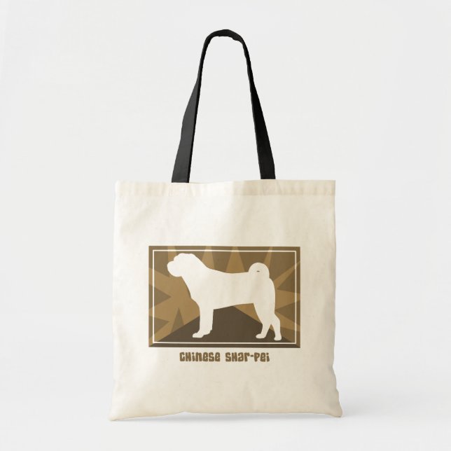 Bolso De Tela Chino terroso Shar Pei (Frente)