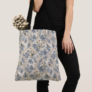 Bolso De Tela Chinoiserie Libélulas, Margaritas y Encaje