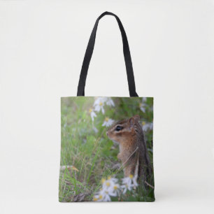 Bolso De Tela Chipmunk Adorable en flores