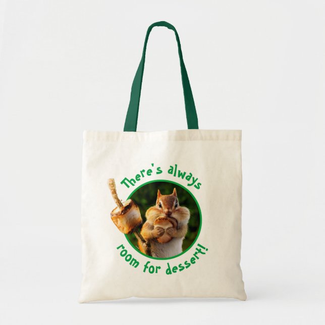 Bolso De Tela Chipmunk Comer malvavisco (Frente)