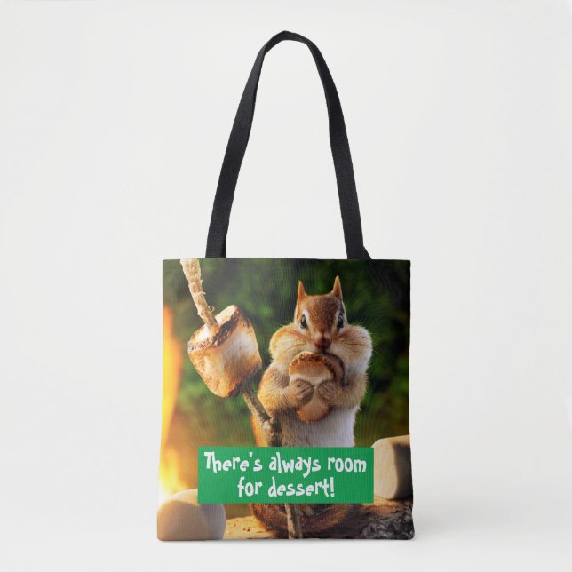Bolso De Tela Chipmunk Comer malvavisco (Anverso)