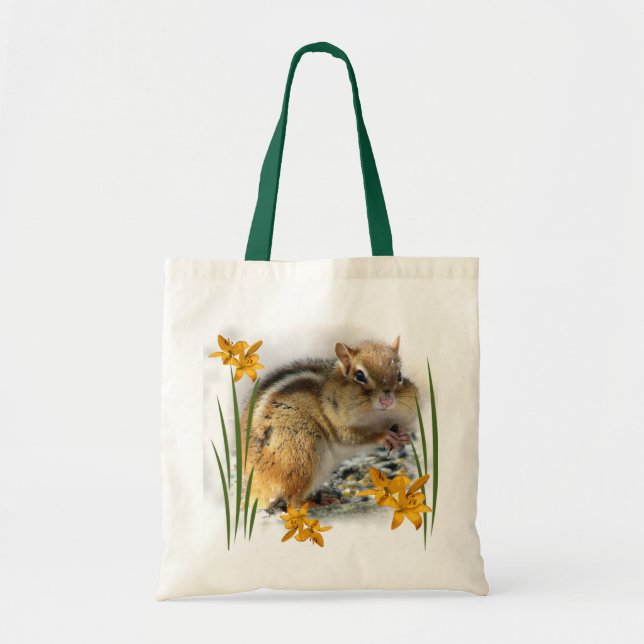 Bolso De Tela Chipmunk en primavera (Frente)